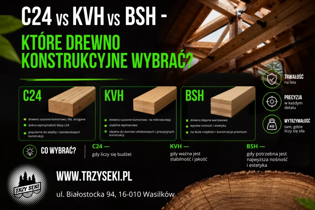 C24 vs KVH vs BSH — które drewno konstrukcyjne wybrać?