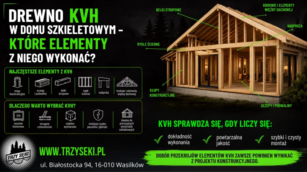 Drewno KVH w domu szkieletowym – które elementy z niego wykonać?
