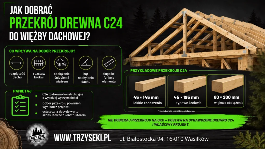 Jak dobrać przekrój drewna C24 do więźby dachowej?